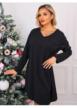 SUKIENKA ZDOBIONA CYRKONIAMI- CZARNA ze sklepu olika.com.pl w kategorii Sukienki - zdjęcie 187951542