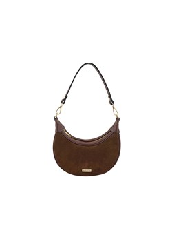 Subtelna mini torebka z miękkim zamszem i złotymi detalami - Brązowa ze sklepu Barberinis w kategorii Listonoszki - zdjęcie 187952023