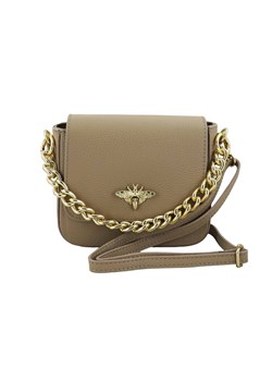 Modna torebka skórzana ze złotym łańcuszkiem - Beżowa ze sklepu butyolivier w kategorii Listonoszki - zdjęcie 187952161