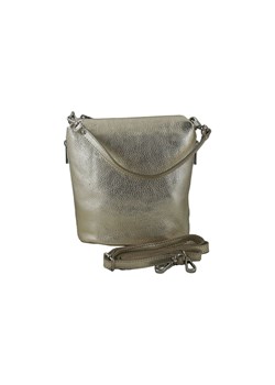 Listonoszka metalizowana na ramię skórzana - Złota ze sklepu butyolivier w kategorii Listonoszki - zdjęcie 187952164