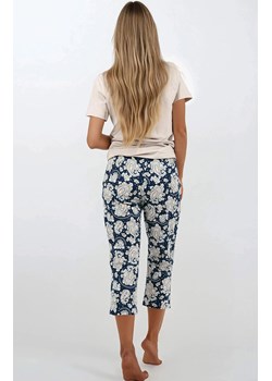 Dwuczęściowa piżama damska Navy Charm, Kolor beżowo-granatowy, Rozmiar 3XL, Momenti per me ze sklepu Primodo w kategorii Piżamy damskie - zdjęcie 187953592