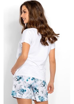 Piżama damska krótkie spodenki Valerie, Kolor biało-niebieski, Rozmiar S, Momenti per me ze sklepu Primodo w kategorii Piżamy damskie - zdjęcie 187953614