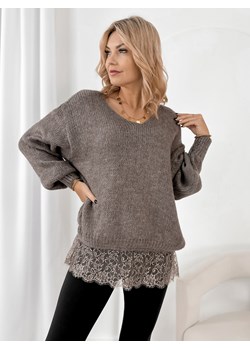 sweter sucre ciemnobeżowy one size ze sklepu UBRA w kategorii Swetry damskie - zdjęcie 187953690