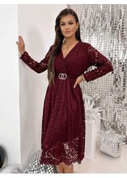 sukienka drifla bordowa one size ze sklepu UBRA w kategorii Sukienki - zdjęcie 187953740