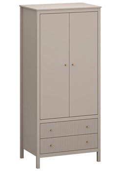 Szafa dwudrzwiowa z drążkiem i szufladami taupe D8-D61 ze sklepu Edinos.pl w kategorii Szafy - zdjęcie 187953770