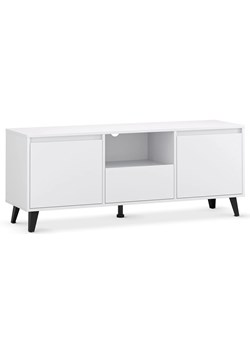 Biała skandynawska szafka RTV na nóżkach W7-Z64 ze sklepu Edinos.pl w kategorii Szafki RTV - zdjęcie 187953791