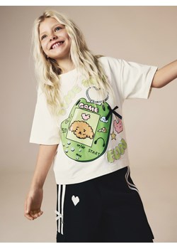 Reserved - Bawełniany t-shirt z nadrukiem Boffie & Poko - kremowy ze sklepu Reserved w kategorii T-shirty chłopięce - zdjęcie 187954814