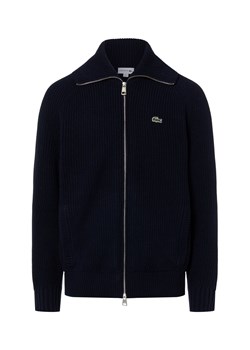 Lacoste Męski wełniany kardigan Mężczyźni Wełna granatowy jednolity ze sklepu vangraaf w kategorii Swetry męskie - zdjęcie 187957294