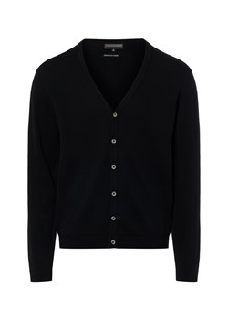 Finshley & Harding Męski kardigan z zawartością kaszmiru Mężczyźni Bawełna czarny jednolity ze sklepu vangraaf w kategorii Swetry męskie - zdjęcie 187957300