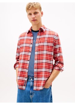Tommy Jeans Męska koszula flanelowa Mężczyźni Regular Fit Bawełna czerwony w kratkę ze sklepu vangraaf w kategorii Koszule męskie - zdjęcie 187957320