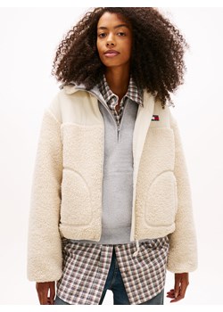 Tommy Jeans Damska kurtka z pluszowym futerkiem Kobiety écru jednolity ze sklepu vangraaf w kategorii Kurtki damskie - zdjęcie 187957321