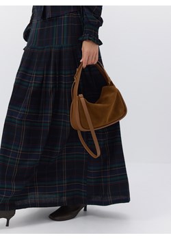 Reserved - Zamszowa torebka z paskiem - brązowy ze sklepu Reserved w kategorii Torebki damskie - zdjęcie 187957330