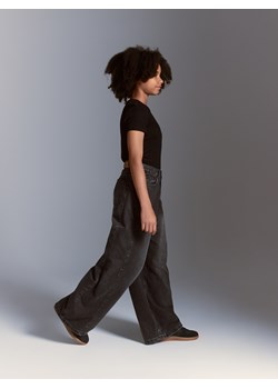 Reserved - Jeansy super wide leg - czarny ze sklepu Reserved w kategorii Spodnie dziewczęce - zdjęcie 187957493