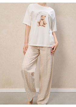 Sinsay - Bawełniana piżama dwuczęściowa z misiem - biały ze sklepu Sinsay w kategorii Piżamy damskie - zdjęcie 187957633