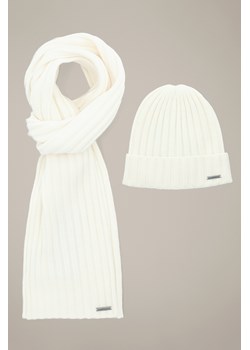 Zestaw Kremowy Wełniany Czapka Plus Szal Sorino ze sklepu Lancerto S.A. w kategorii Dodatki męskie - zdjęcie 187957842