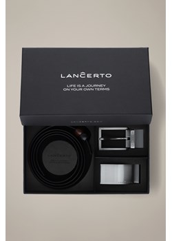 Pasek Dwustronny Czarno-Brązowy z Wymiennymi Klamrami Horatio ze sklepu Lancerto S.A. w kategorii Paski męskie - zdjęcie 187957843