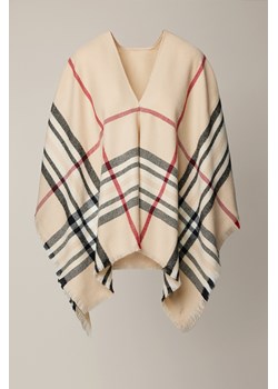 Ponczo Damskie Beżowe w Kratę ze sklepu Lancerto S.A. w kategorii Szaliki i chusty damskie - zdjęcie 187957844