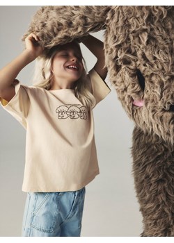 Reserved - T-shirt z haftem Boffie & Poko - beżowy ze sklepu Reserved w kategorii Bluzki dziewczęce - zdjęcie 187957870