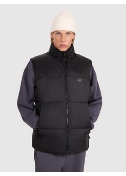 Męski bezrękawnik puchowy pikowany 4F 4FWAW25TVJAM229 - czarny ze sklepu Sportstylestory.com w kategorii Kamizelki męskie - zdjęcie 187958061