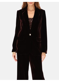 Brązowa welurowa marynarka wieczorowa L’AF Ampalia ze sklepu Eye For Fashion w kategorii Marynarki damskie - zdjęcie 187958241