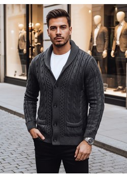 Sweter męski rozpinany ciemnoszary Dstreet WX1891 ze sklepu DSTREET.PL w kategorii Swetry męskie - zdjęcie 187958363
