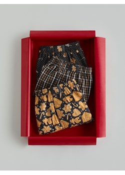 Reserved - Bokserki ze świątecznym wzorem 3 pack - beżowy ze sklepu Reserved w kategorii Majtki męskie - zdjęcie 187959060