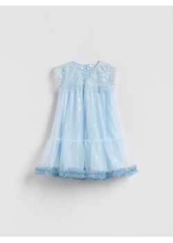 Reserved - Tiulowa sukienka z cekinami - jasnoniebieski ze sklepu Reserved w kategorii Sukienki dziewczęce - zdjęcie 187961531