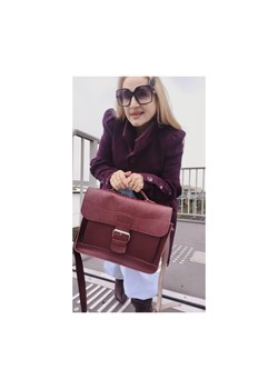 bordowa torba skórzana na ramię i do ręki  Boston ze sklepu Słoń Torbalski w kategorii Listonoszki - zdjęcie 187961562