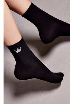 Czarne skarpetki damskie z koroną Classic 8541, Kolor czarny, Rozmiar 36-38, Conte ze sklepu Primodo w kategorii Skarpetki damskie - zdjęcie 187963101