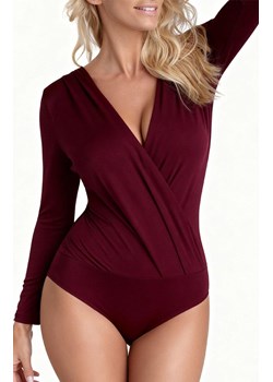 Marilyn body z długim rękawem i kopertowym dekoltem Sangria, Kolor burgund, Rozmiar 36, Marilyn ze sklepu Primodo w kategorii Body damskie - zdjęcie 187963264