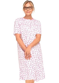 Bawełniana koszula nocna damska na krótki rękaw Bogna I 203 31, Kolor biało-różowy, Rozmiar 2XL, MARTEL ze sklepu Primodo w kategorii Koszule nocne - zdjęcie 187963282