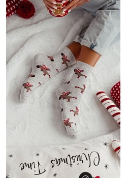 Skarpetki damskie świąteczne Kapibara na łyżwach jasny melanż 1283.041, Kolor szary-wzór, Rozmiar 37-41, Milena ze sklepu Primodo w kategorii Skarpetki damskie - zdjęcie 187963330