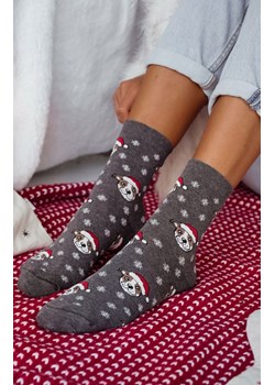 Skarpetki damskie świąteczne ciemny melanż Buldogi i płatki śniegu 1283.039, Kolor ciemny melanż, Rozmiar 37-41, Milena ze sklepu Primodo w kategorii Skarpetki damskie - zdjęcie 187963333