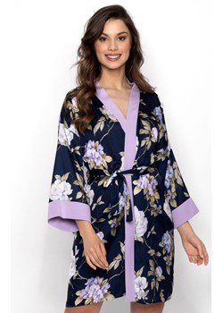 Satynowy peniuar damski Always Win, Kolor granatowy, Rozmiar S/M, Momenti per me ze sklepu Primodo w kategorii Szlafroki damskie - zdjęcie 187963470