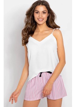 Krótka piżama damska dwuczęściowa Ariana, Kolor biało-różowy, Rozmiar S, Momenti per me ze sklepu Primodo w kategorii Piżamy damskie - zdjęcie 187963483