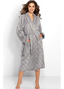 Długi szlafrok damski Zoe, Kolor szary-wzór, Rozmiar S, Momenti per me ze sklepu Primodo w kategorii Szlafroki damskie - zdjęcie 187963592