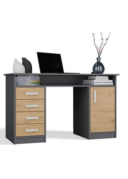 Biurko z szufladami antracyt + dąb artisan S1-D10 ze sklepu Edinos.pl w kategorii Biurka i sekretarzyki - zdjęcie 187963814