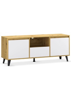 Szafka pod telewizor na nóżkach dąb artisan + biały W9-S07 ze sklepu Edinos.pl w kategorii Szafki RTV - zdjęcie 187963843