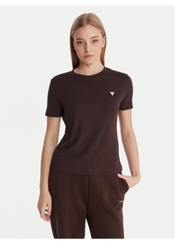 Guess T-Shirt V6RI17 KD741 Brązowy Regular Fit ze sklepu MODIVO w kategorii Bluzki damskie - zdjęcie 187964401