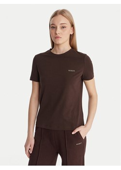 Guess T-Shirt V6RI07 J1314 Brązowy Regular Fit ze sklepu MODIVO w kategorii Bluzki damskie - zdjęcie 187964462