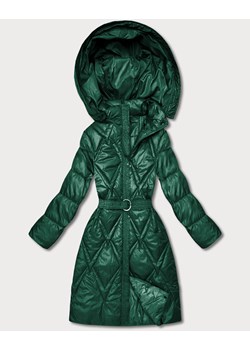 Pikowany płaszcz przejściowy z kapturem Goodlookin zielony (Y3-9215-33) ze sklepu goodlookin.pl w kategorii Płaszcze damskie - zdjęcie 187964912