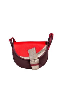 brązowa z klapą w kolorze czerwonym  damska torebka listonoszka s ze sklepu Słoń Torbalski w kategorii Listonoszki - zdjęcie 187965003