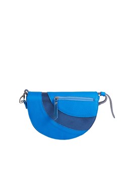 niebieska torebka skórzana półokrągła z funkcją nerki Mała Mi ze sklepu Słoń Torbalski w kategorii Listonoszki - zdjęcie 187965023