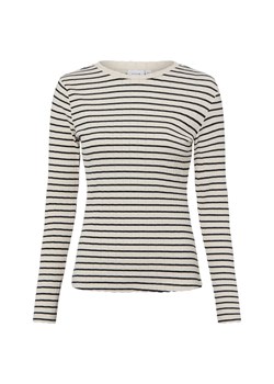 Vila Damska koszula z długim rękawem - VIAmeline Kobiety Bawełna écru w paski ze sklepu vangraaf w kategorii Bluzki damskie - zdjęcie 187965122