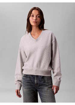 Calvin Klein Jeans Bluza damska Kobiety Bawełna jasny szary marmurkowy ze sklepu vangraaf w kategorii Bluzy damskie - zdjęcie 187965133