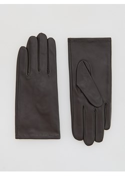 Reserved - Skórzane rękawiczki - ciemnobrązowy ze sklepu Reserved w kategorii Rękawiczki damskie - zdjęcie 187965164