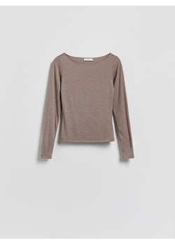 Reserved - Longsleeve z wiskozą - beżowy ze sklepu Reserved w kategorii Bluzki damskie - zdjęcie 187965274