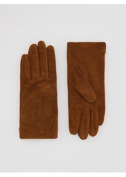Reserved - Zamszowe rękawiczki - brązowy ze sklepu Reserved w kategorii Rękawiczki damskie - zdjęcie 187965344