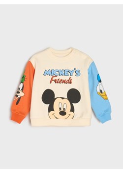 Sinsay - Bawełniana bluza crewneck z nadrukiem Mickey Mouse - kremowy ze sklepu Sinsay w kategorii Bluzy chłopięce - zdjęcie 187966024