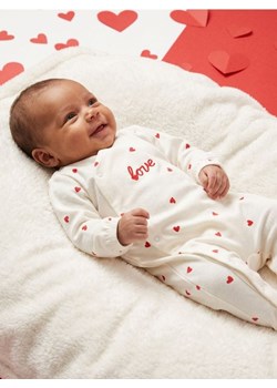 Sinsay - Bawełniany pajacyk z naszywką w kształcie serca - kremowy ze sklepu Sinsay w kategorii Pajacyki - zdjęcie 187966061